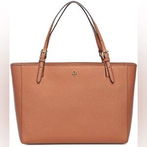 Tory Burch Large Saffiano Leather York Tote in Cognac
